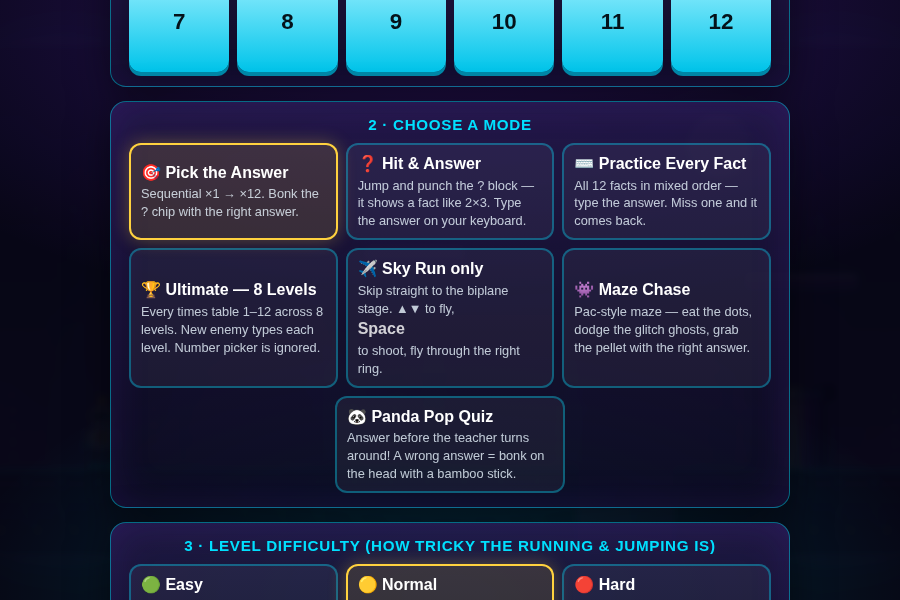 Ziggy's Multiplication Run